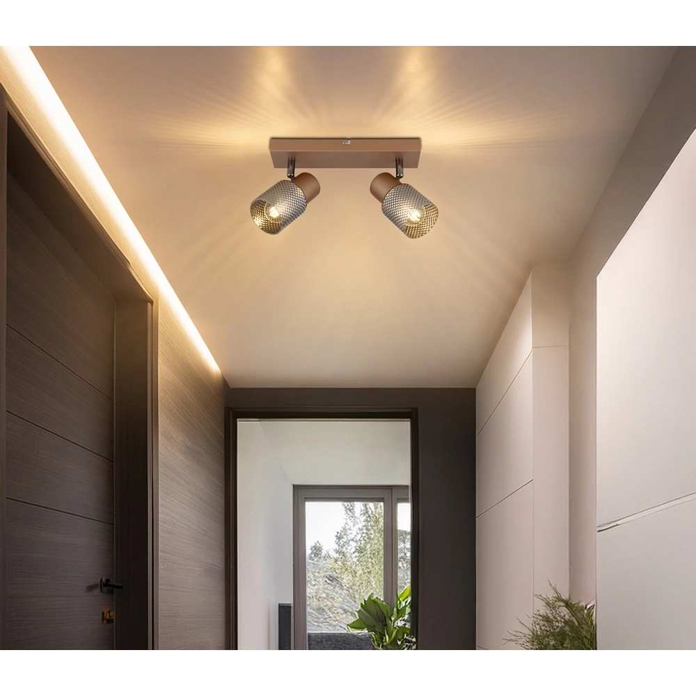 Ceiling lamp Satella 2-light coffee brown Globo 9007371474561