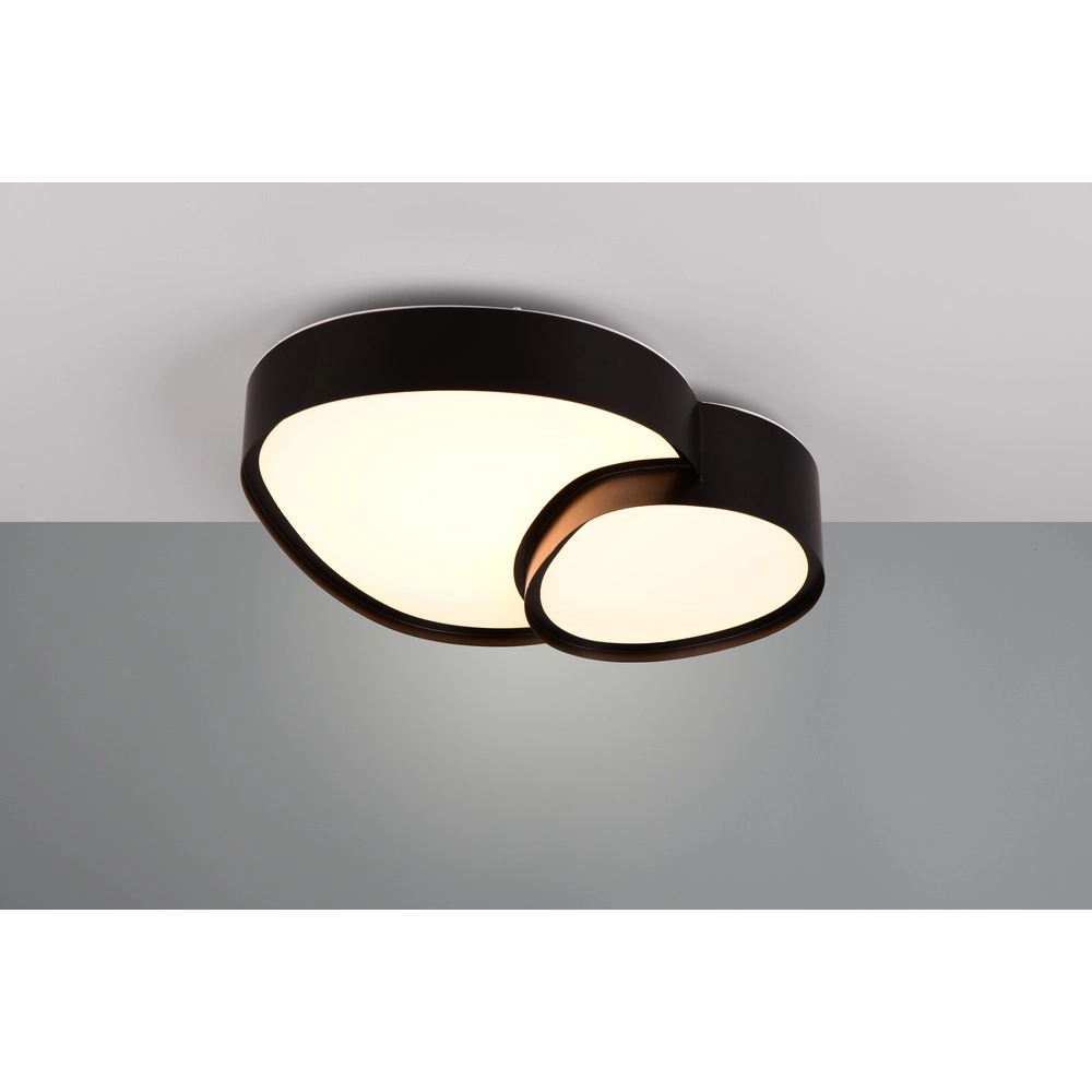 Organic ceiling light Rise 43.5cm black Trio 4017807600582