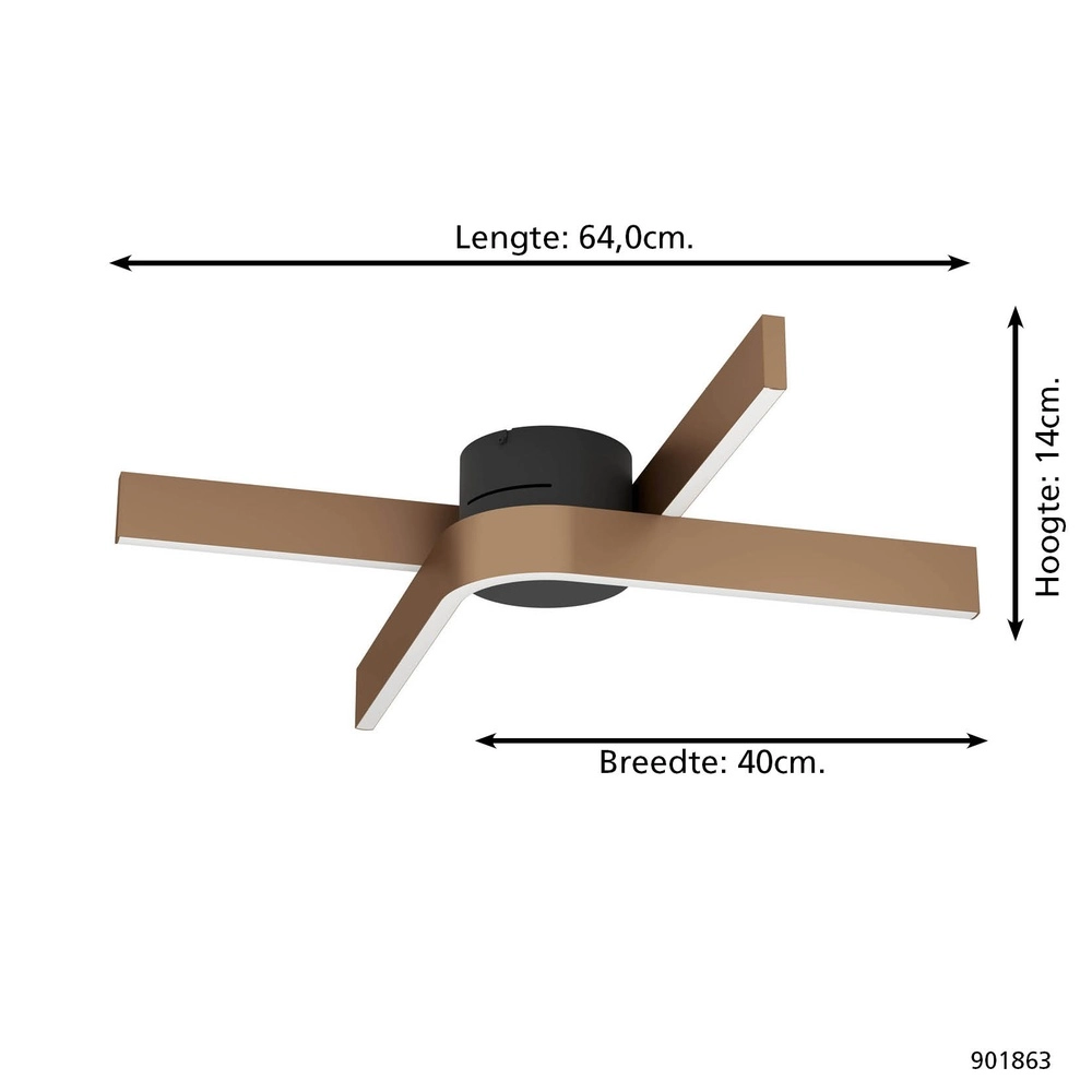 Design ceiling lamp Folcino-Z Copper Bronze Eglo 9008606360277