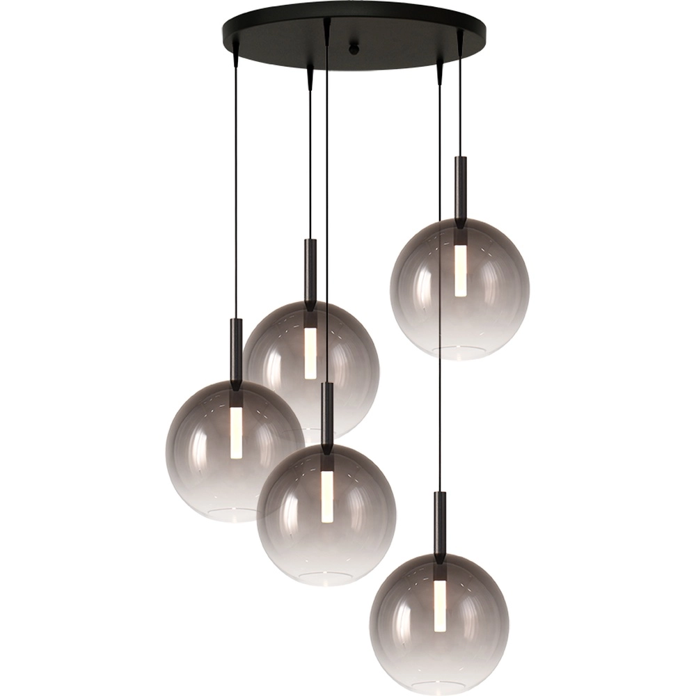 5L vide pendant lamp Lido Ball with Ø 24cm smoke-fading glass