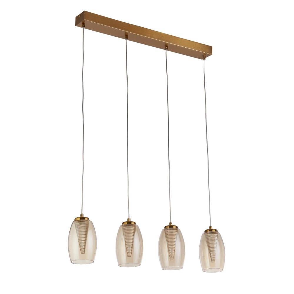 4-light pendant lamp Cyclone bronze