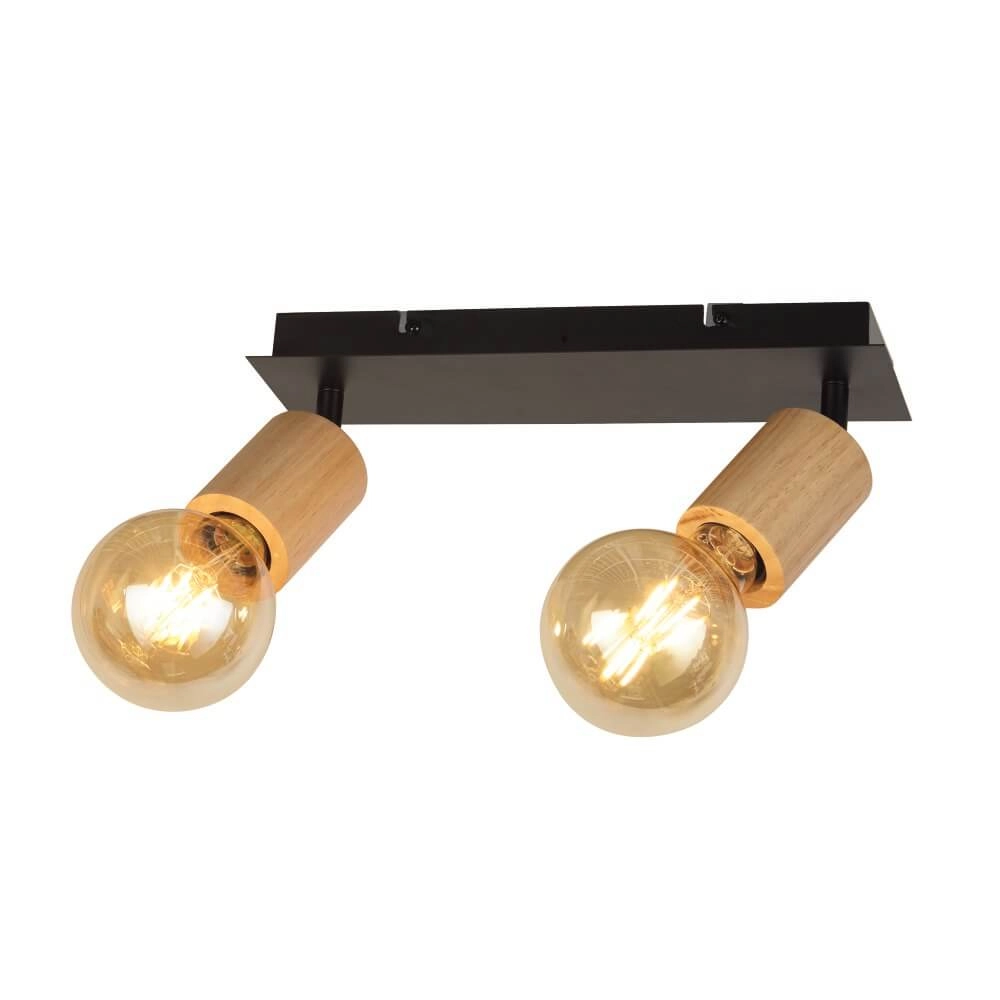 Wooden ceiling lamp Spinny 2-light