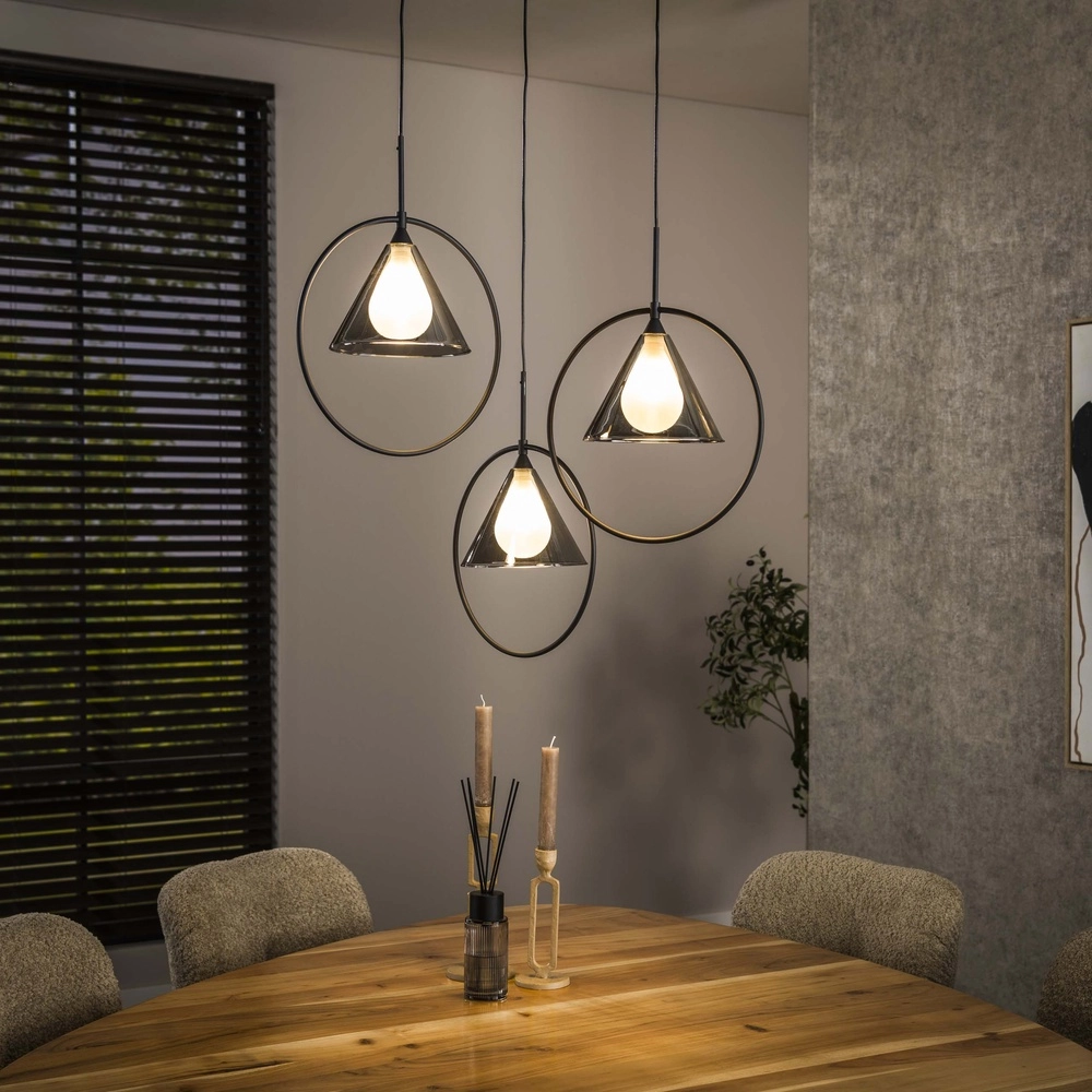 3 light pendant lamp Conic for round table