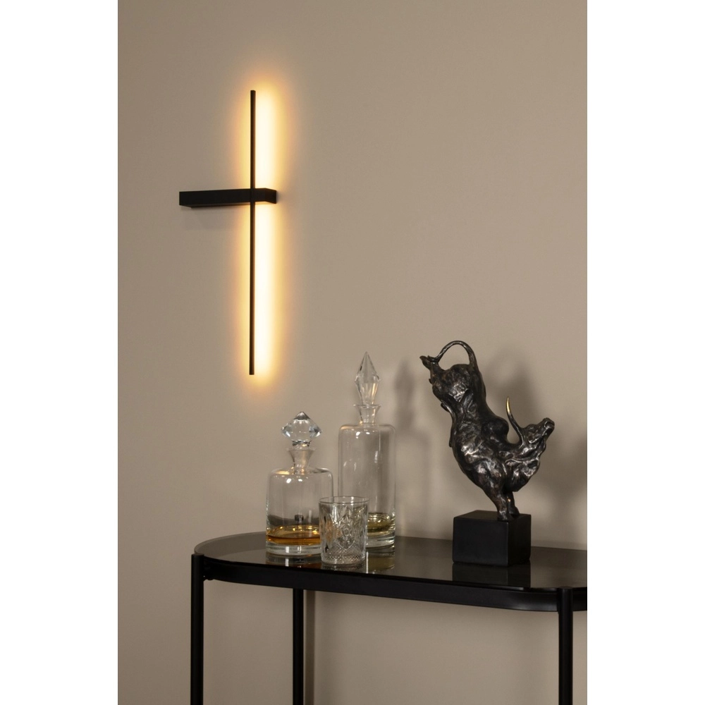 Sleek wall lamp Segin black 60cm Lucide 5411212126900