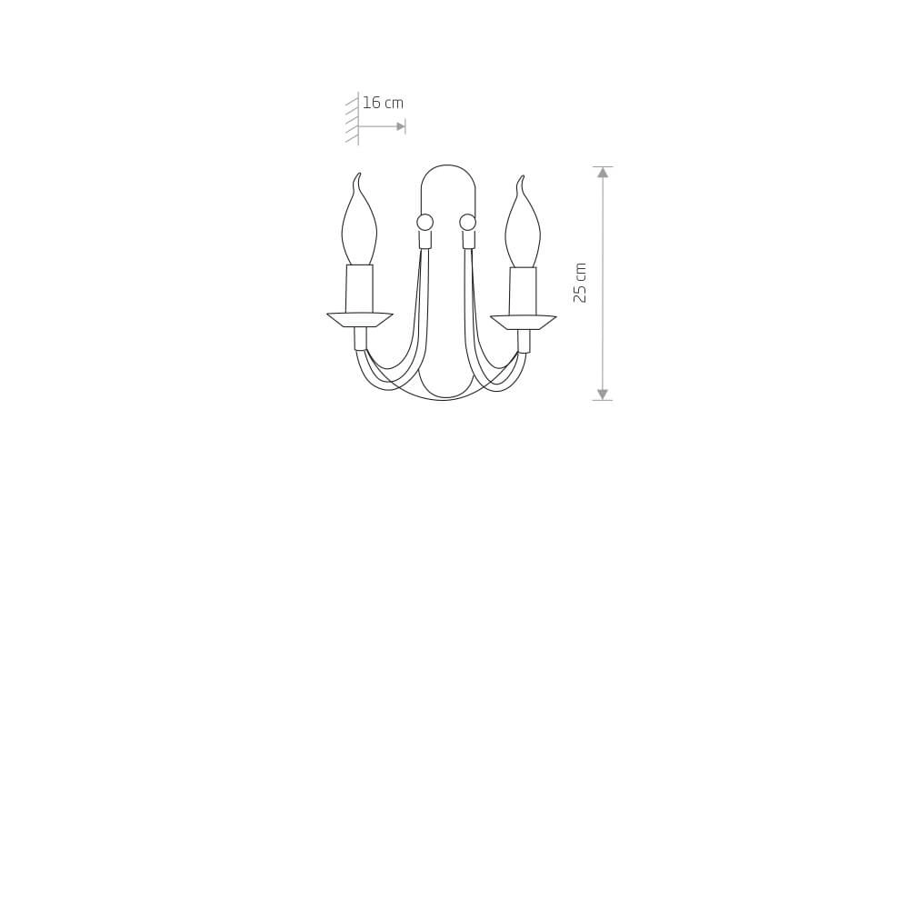 2-light wall lamp Ares Lyora 5903139203999