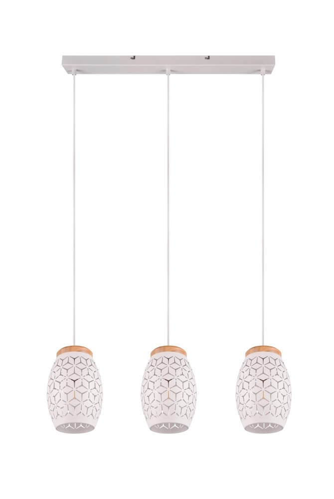White pendant lamp Bidar 3-light Trio 4017807574920