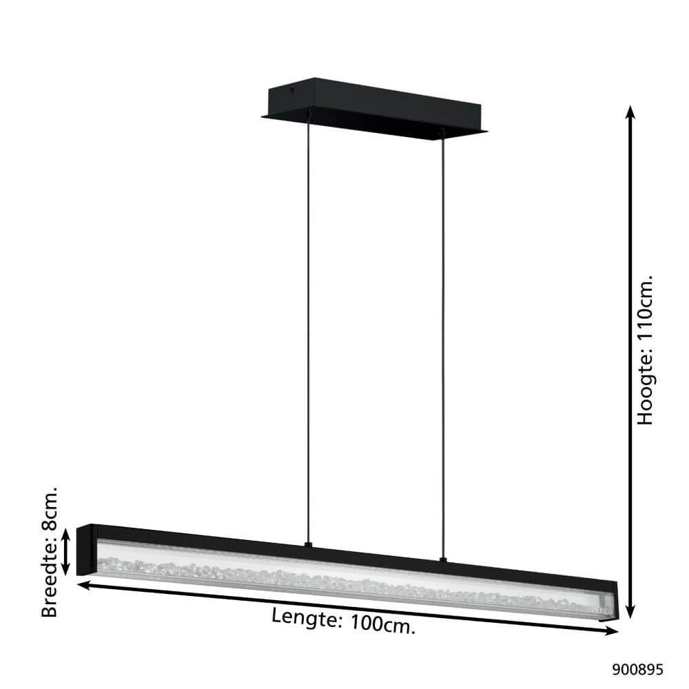 Led pendant light Cardito 1 100cm - black Eglo 9008606267941