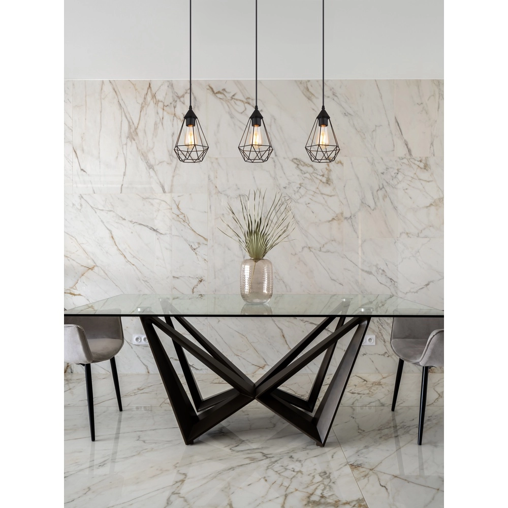 3-light pendant lamp Zachary Black Globo 9007371447909