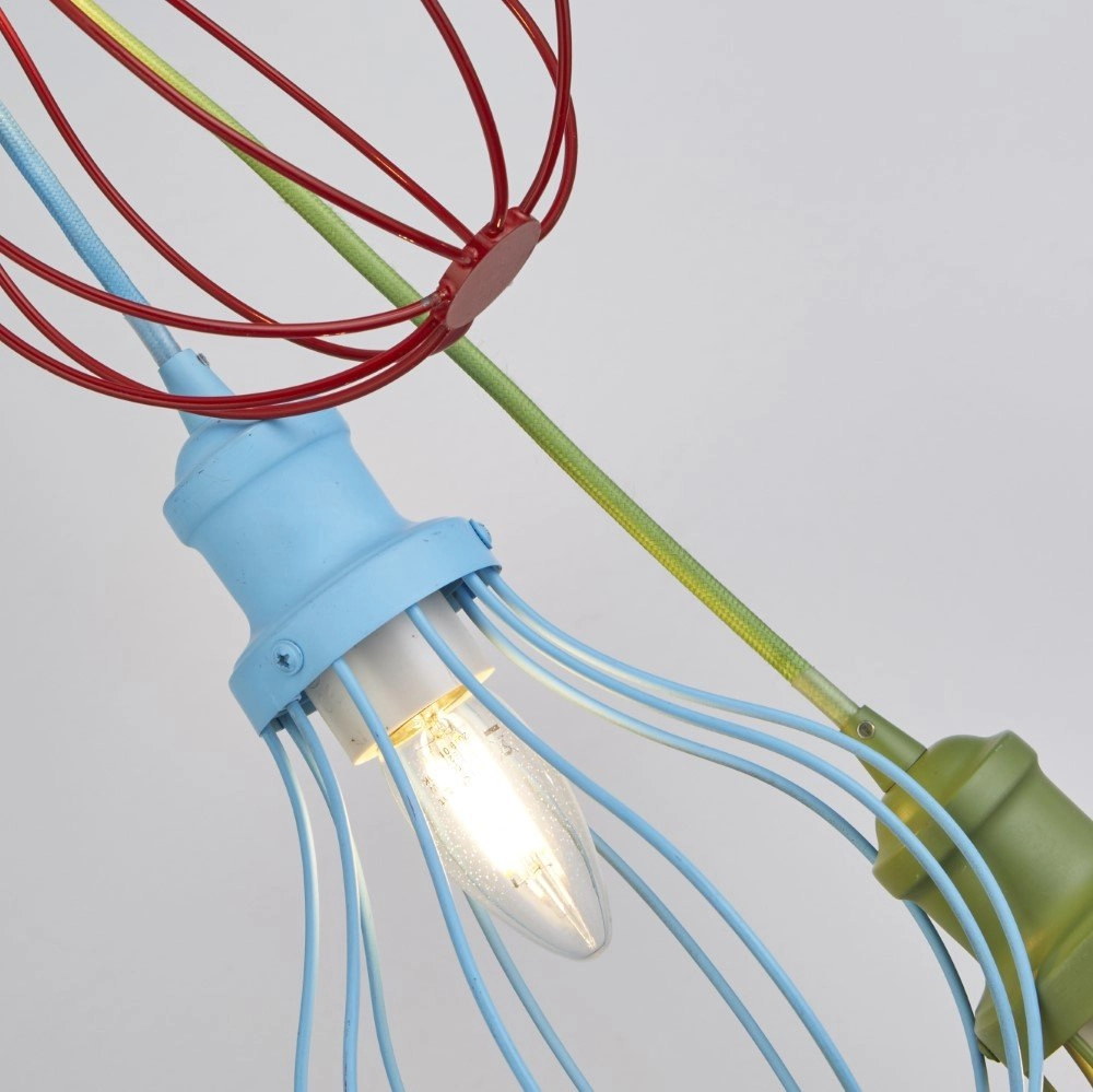 Children's room pendant lamp Kids 3-light colored Searchlight 5053423167558