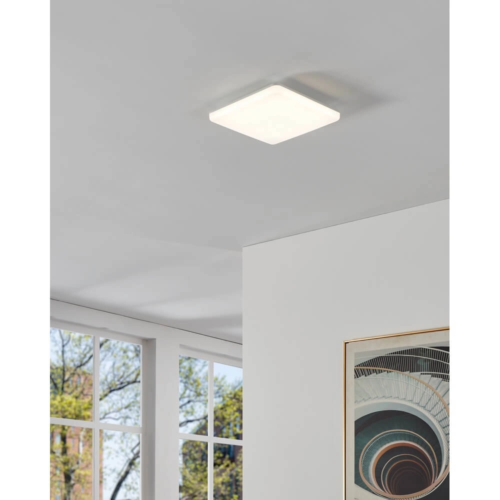 Square ceiling lamp Castagneto 31 x 31cm white Eglo 9008606313235