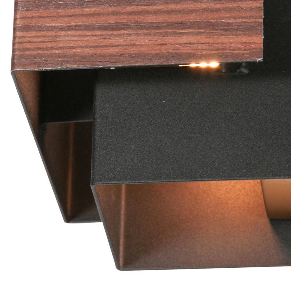 Wall lamp Muro black with wood S Steinhauer 8712746177749