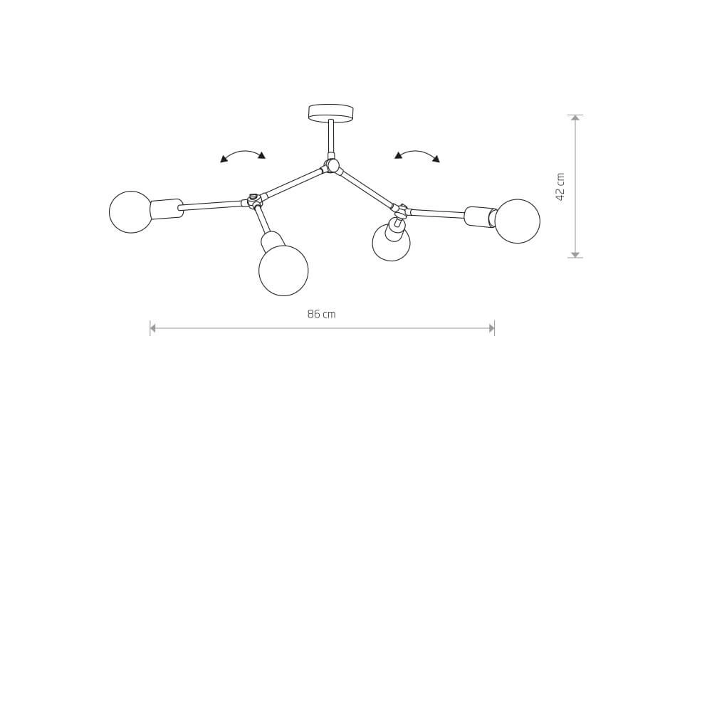 Black ceiling lamp Twig Lyora 5903139914093