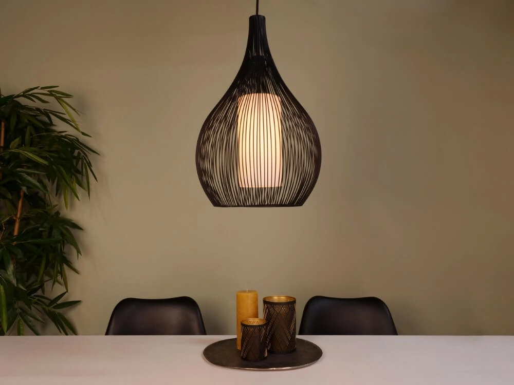 Modern black pendant lamp Razoni 1 Ø 32.5cm Eglo 9008606267958