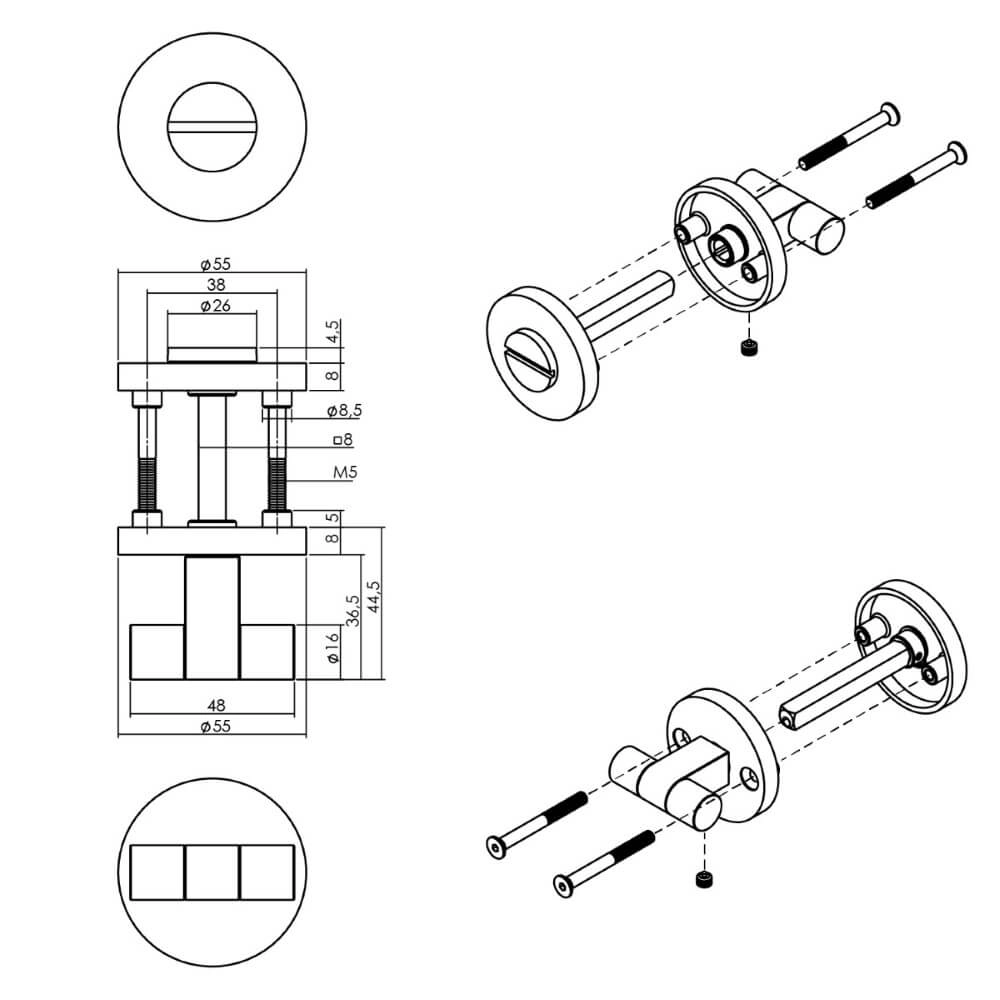 Toilet closure Shiraat left black Intersteel 8714186564349