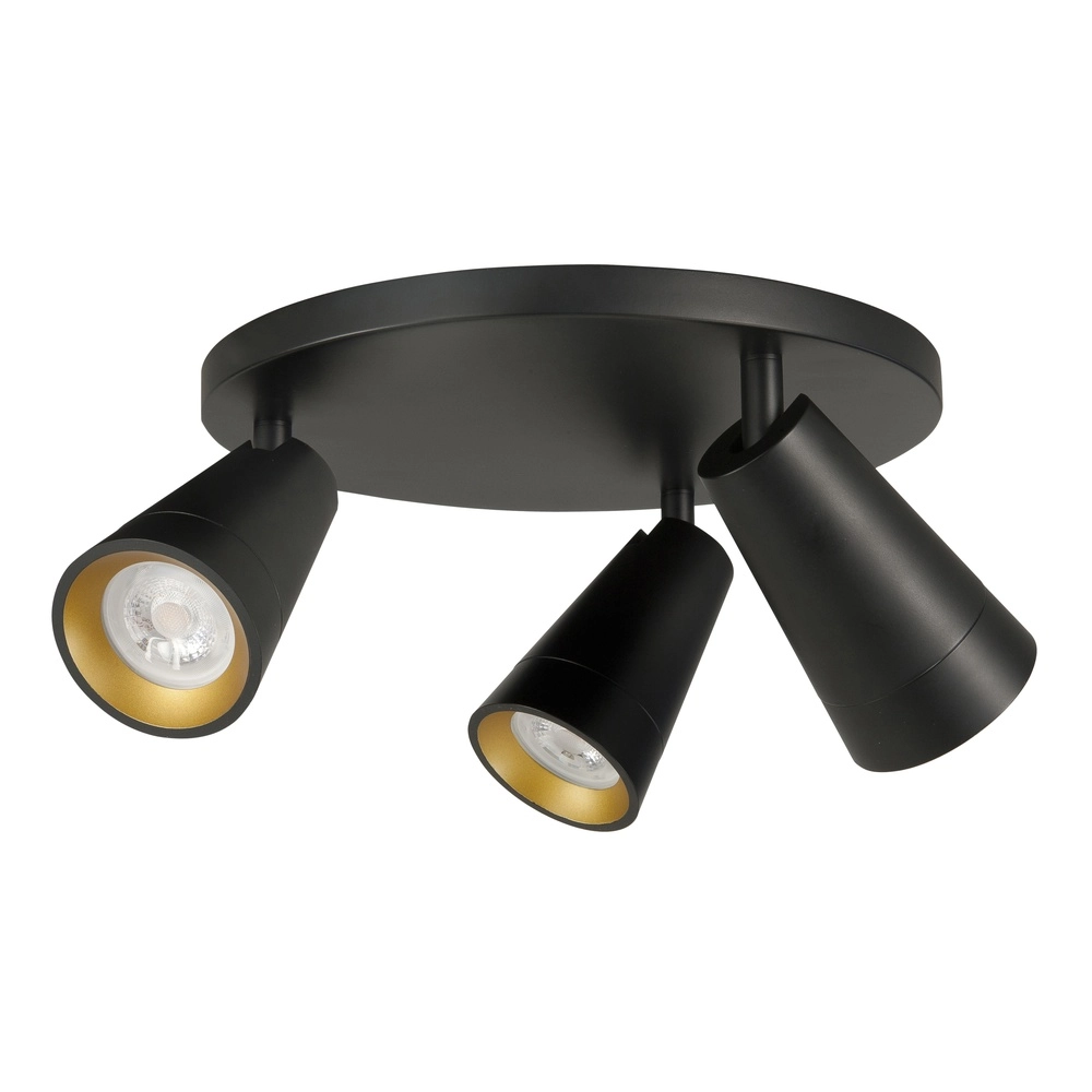 Mockery Petunia black with gold 3-light round