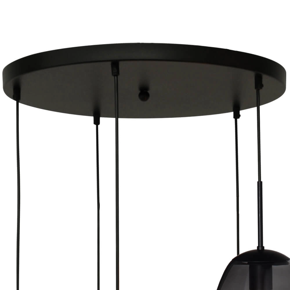 Vide hanging lamp Lava 5x smoke glass Ø 22.5cm Masterlight 8718121286563