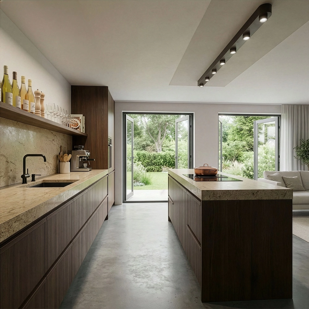 7-light surface-mounted spot Bar Sienna brown