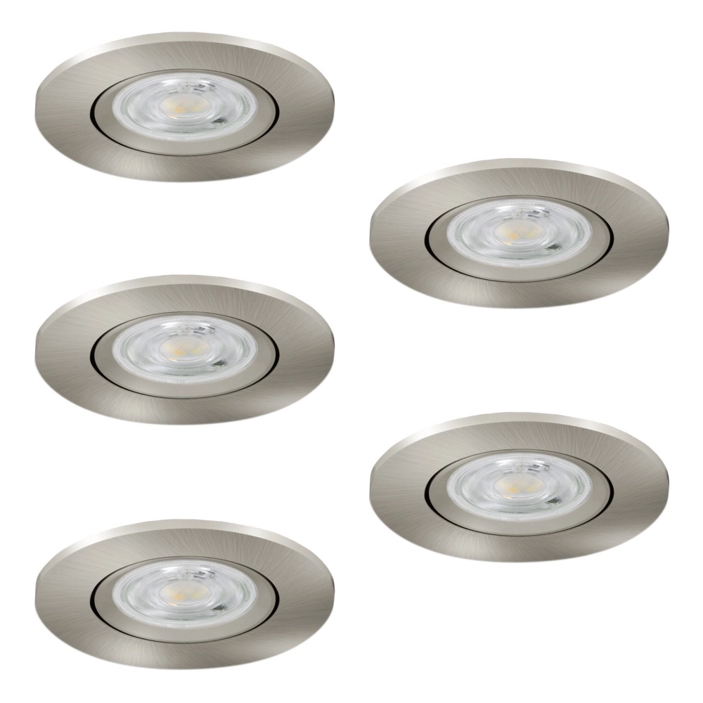 Set of 5 recessed spotlights Barranco nickel Ø 9cm - 3-step CCT Eglo 9008606359479
