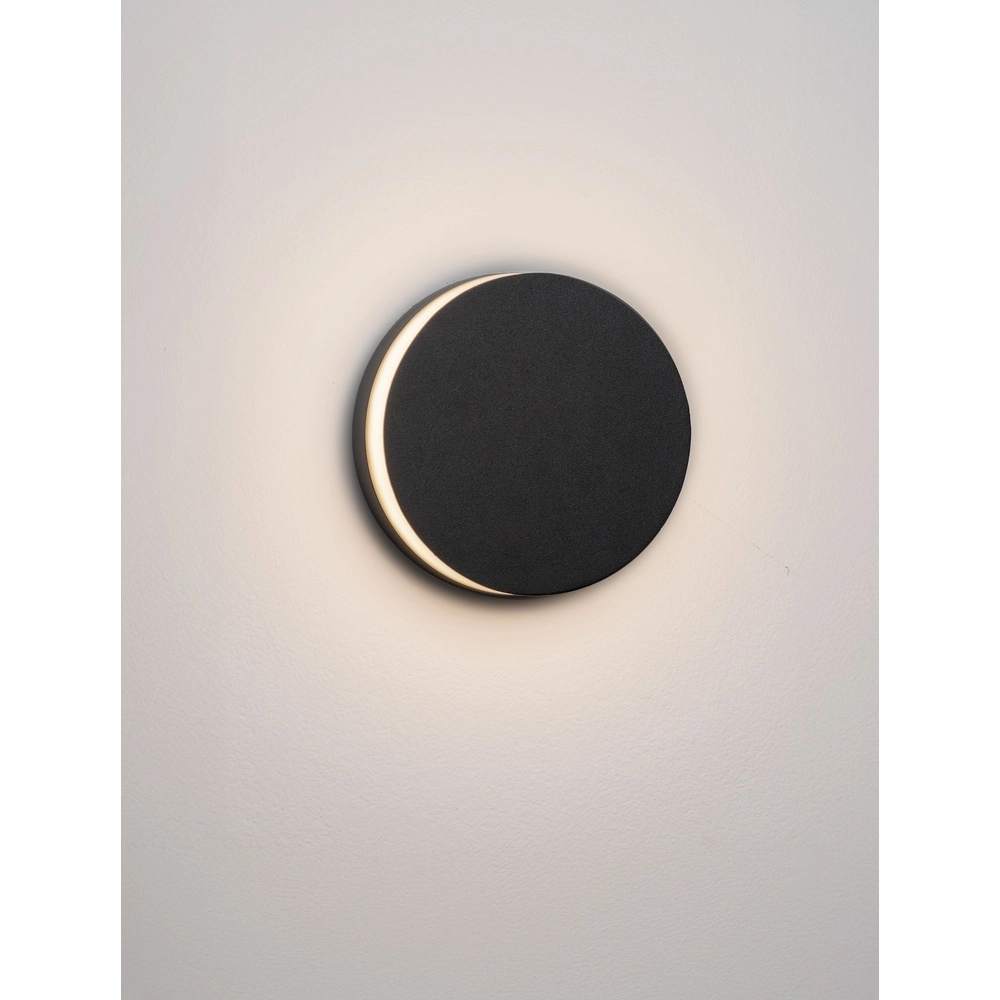 Round wall lamp Oono anthracite