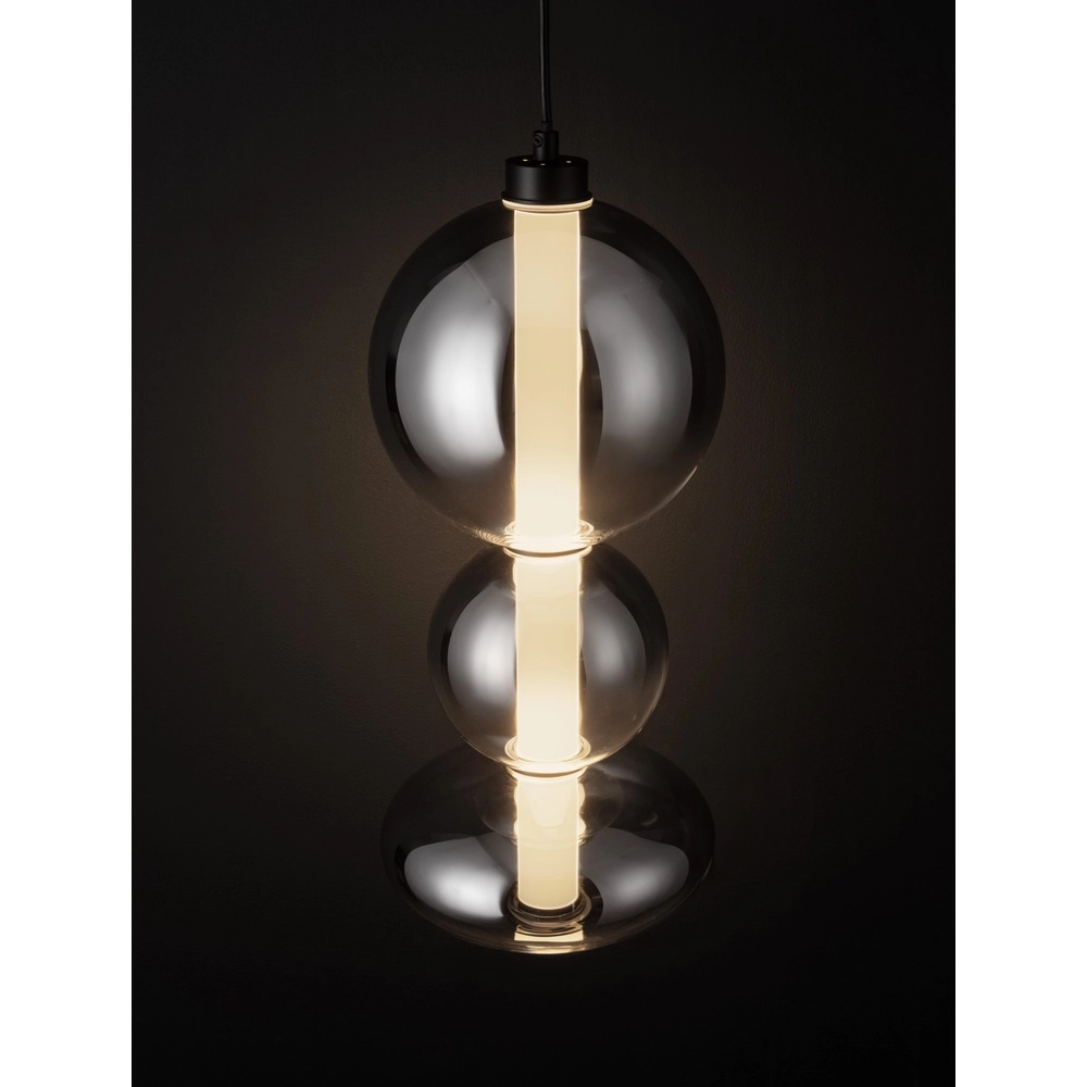 Pendant lamp Bally smoke glass 45.5cm Lyora 5212017449160