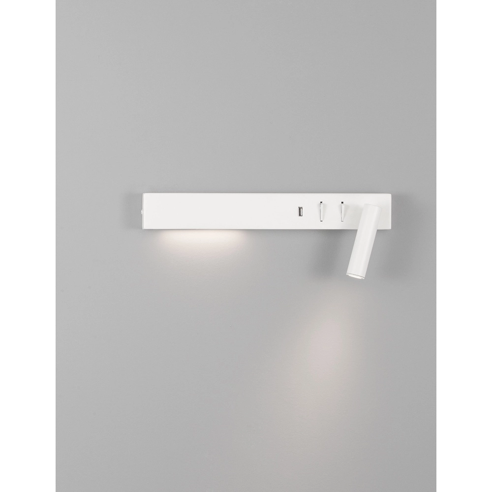 Bedside lamp Vida Right White with USB