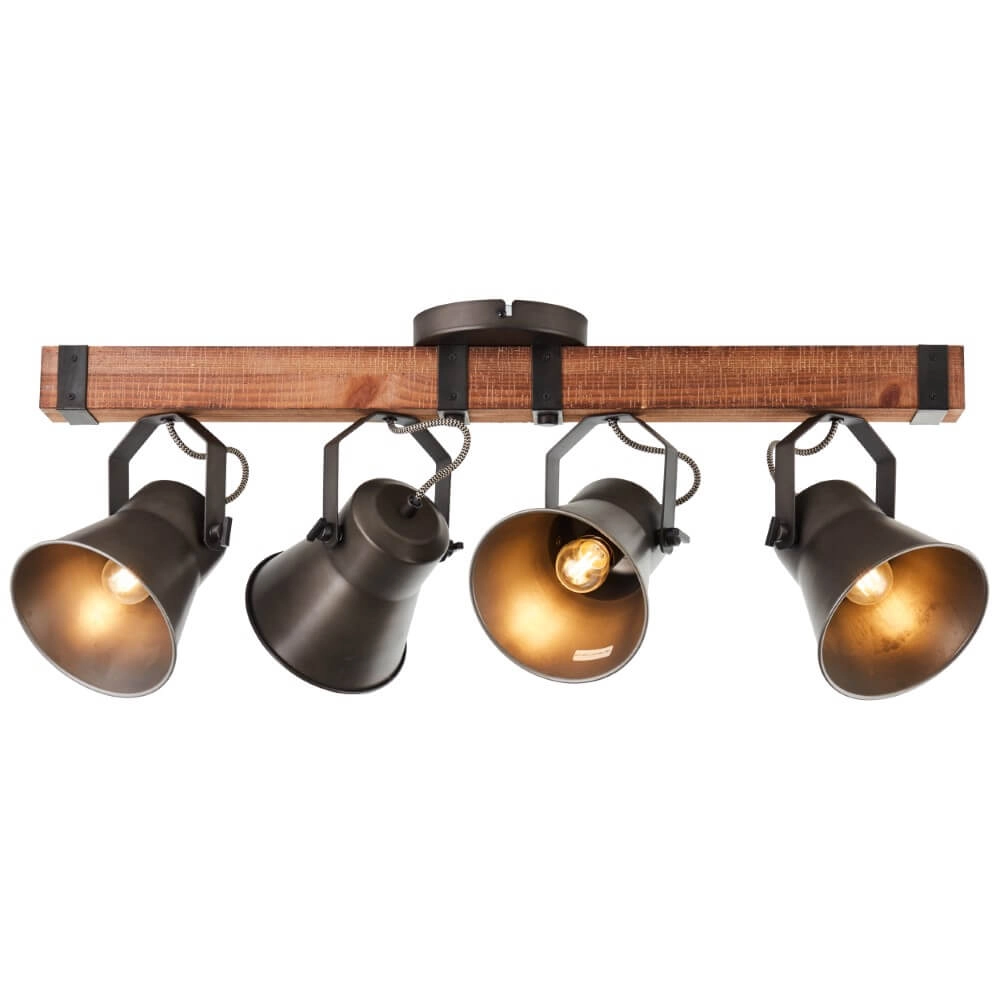 4-light ceiling lamp Decca black with brown