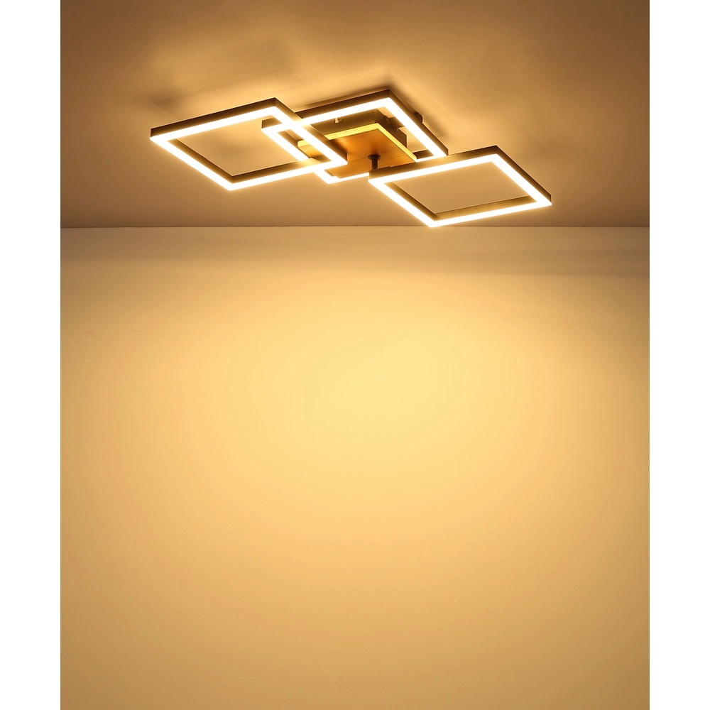 Ceiling lamp Kerry black with wood look Globo 9007371443222