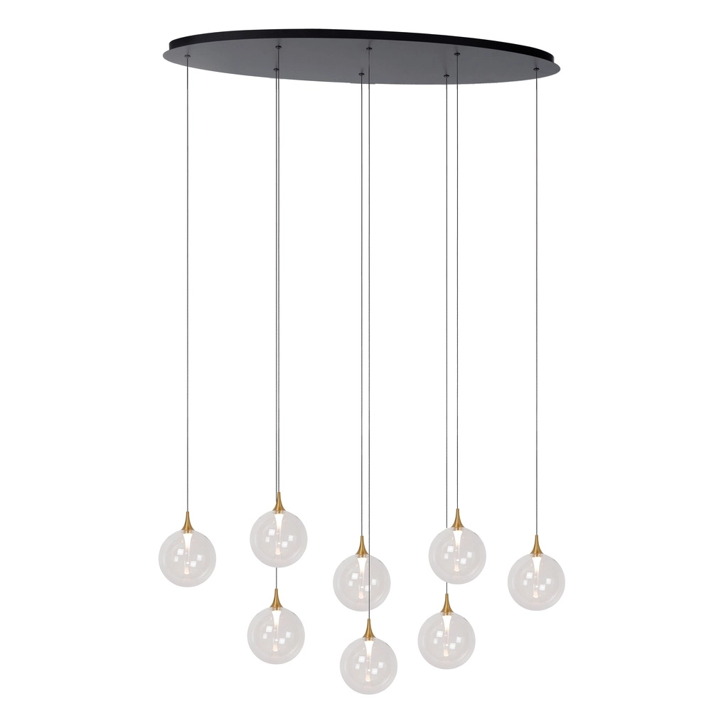 Design LED pendant light Gisela clear - 8x Ø 16cm