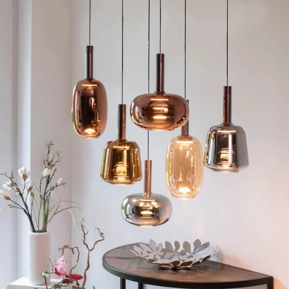 Cheerful hanging lamp Irides 6-light straight Paul Neuhaus 4012248383674