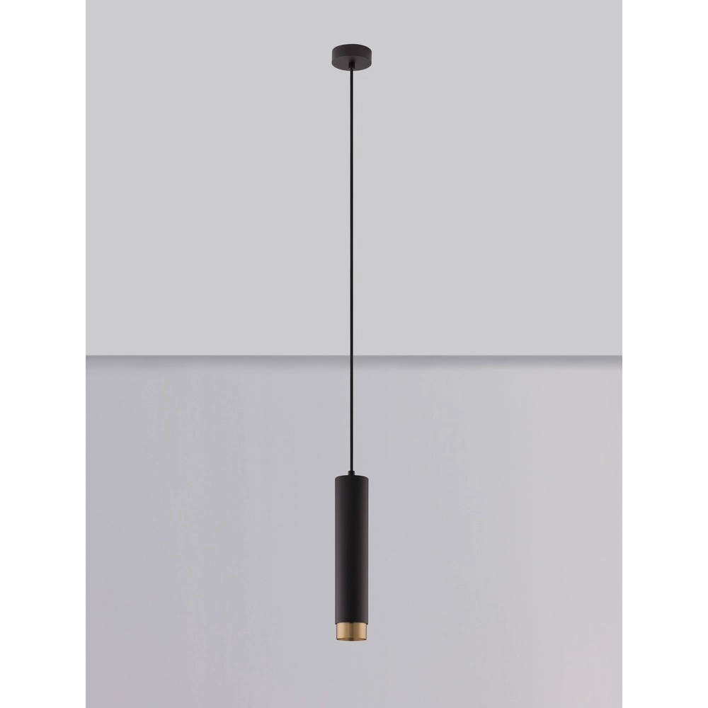 Pendant lamp Pongo M single 30cm black with gold Lyora 5212017430328