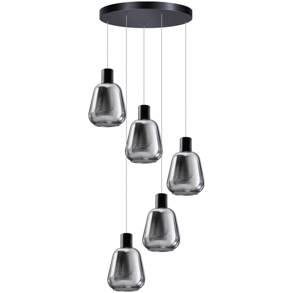 5-light vide pendant lamp Gary glass