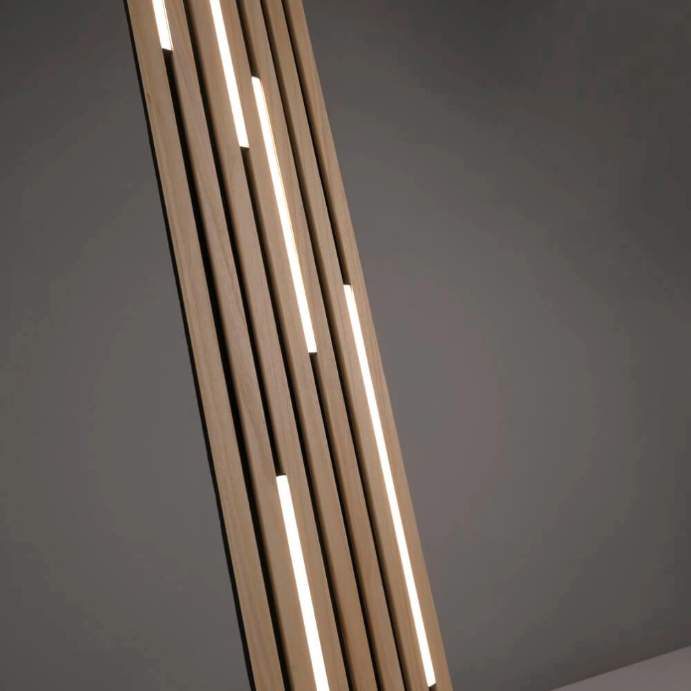Design floor lamp Q-Akustik wood Paul Neuhaus 4012248385401