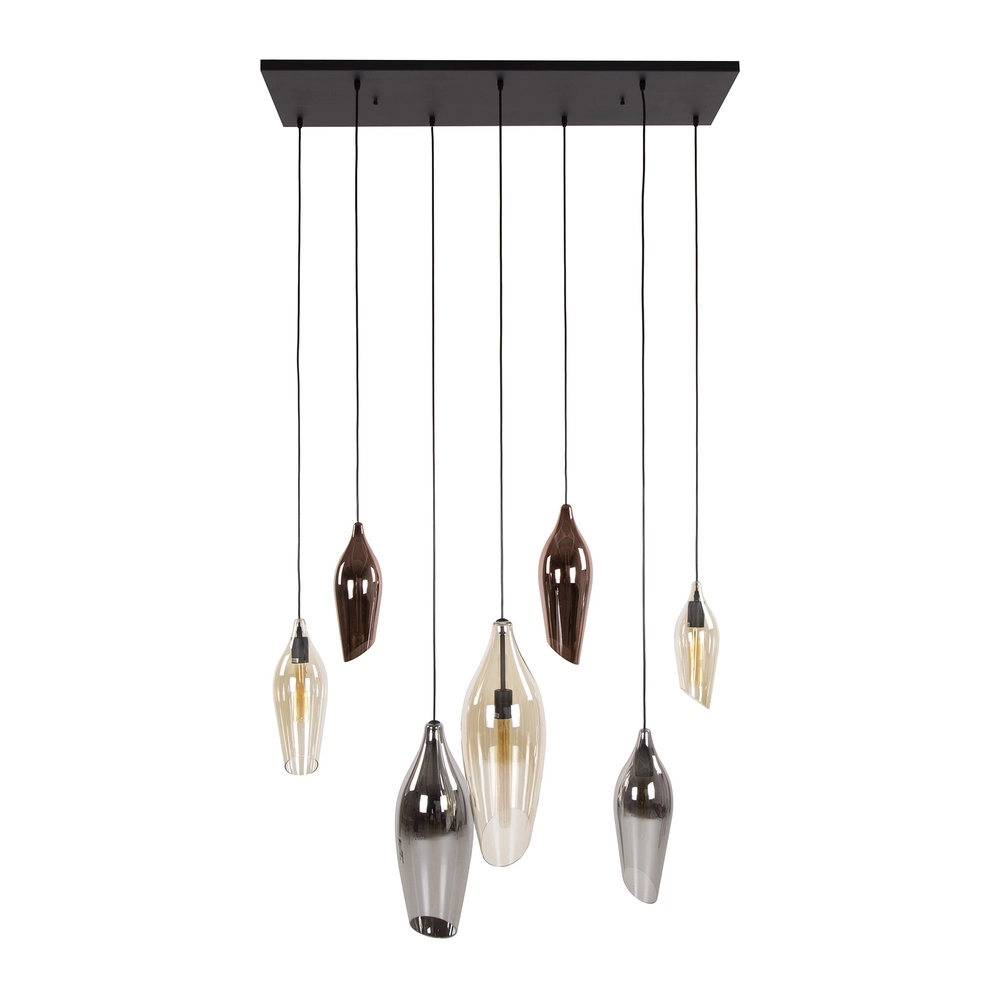 Glass pendant lamp Cocoon 7x colored glass Lyora 8716803511903