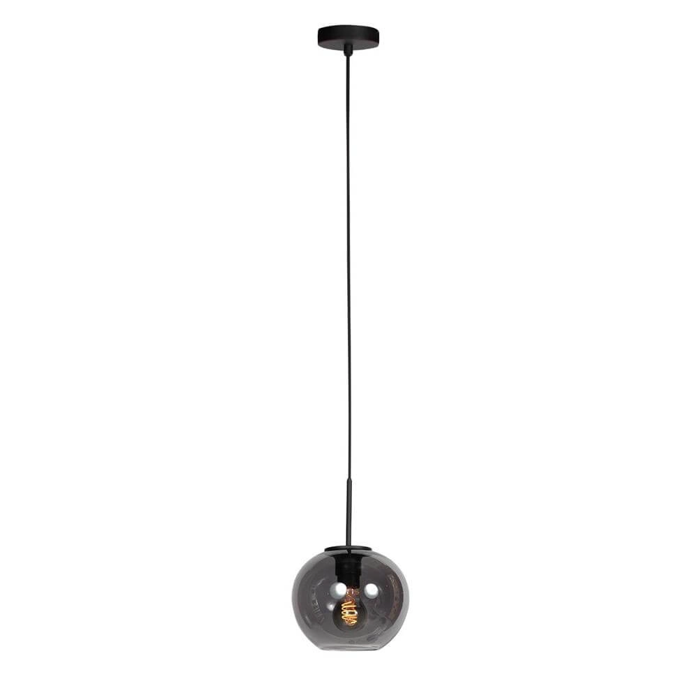 Pendant lamp HaloSwap with 1 ball of smoke glass Ø 20cm