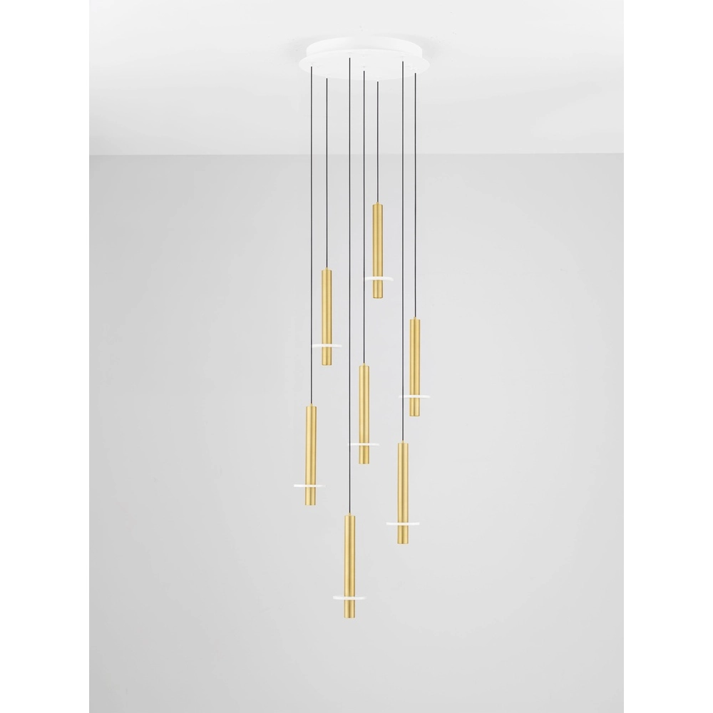 Design pendant lamp Noemi gold with white Ø 47cm Lyora 5212063503311