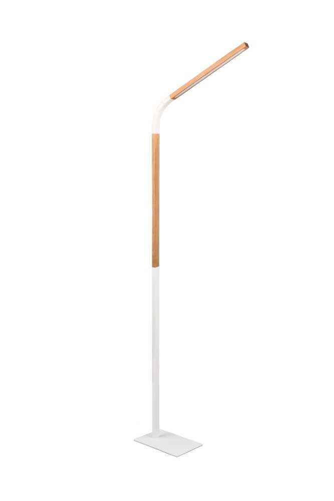 Flexible reading lamp Norris white with wood Trio 4017807600025