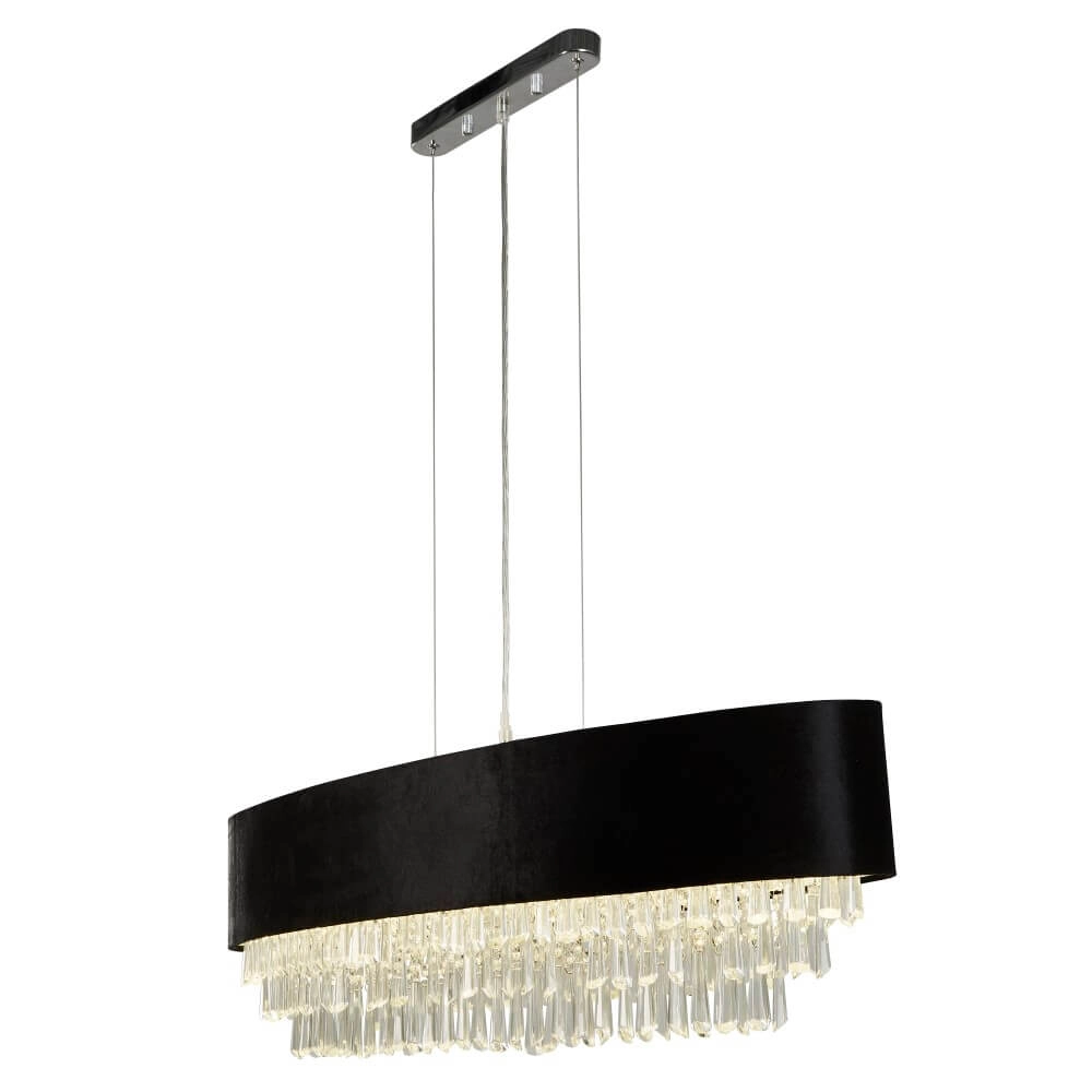 Large chandelier Glamour black with chrome Searchlight 5053423244143