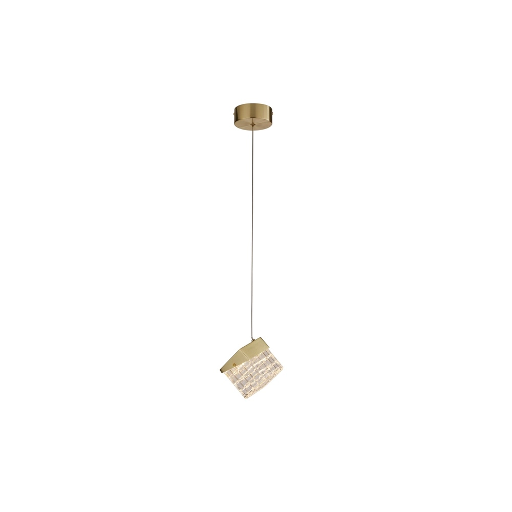 Design pendant lamp Cuboid 1-light gold