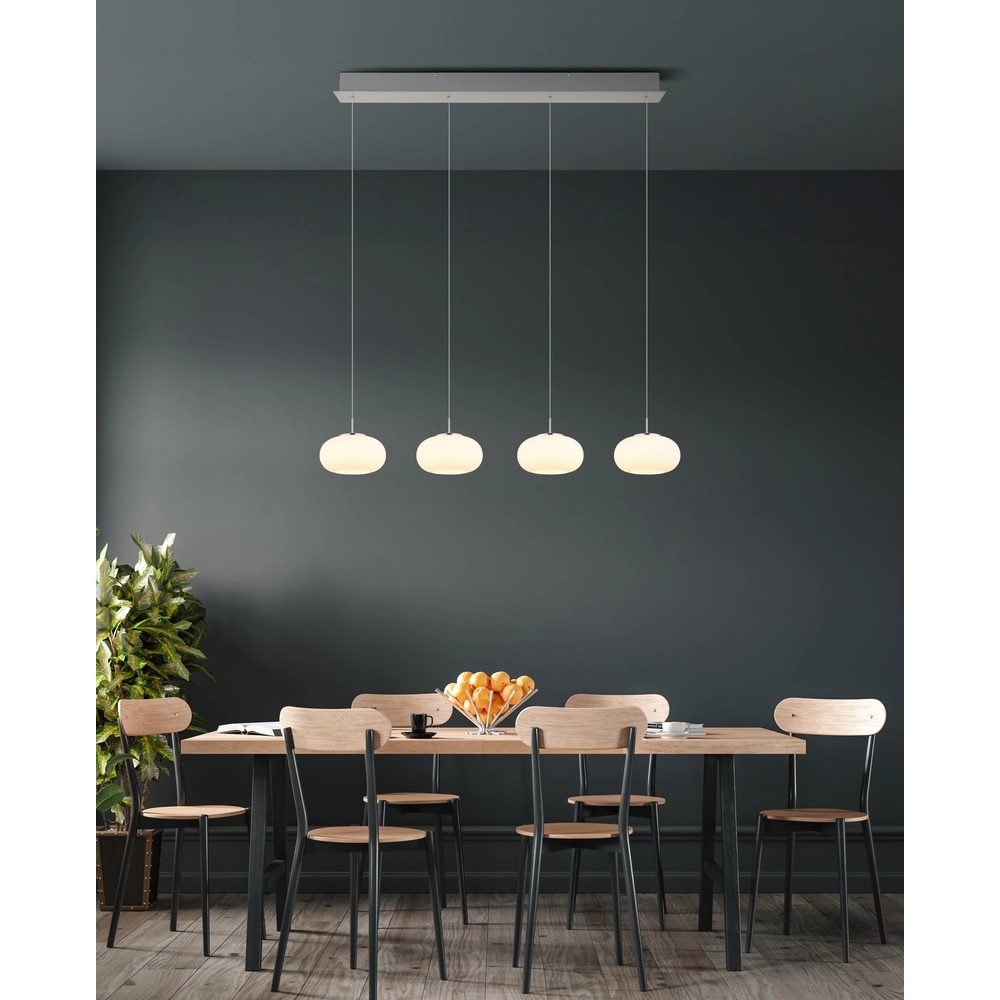 Design pendant lamp Quintara 4-light nickel Globo 9007371462322