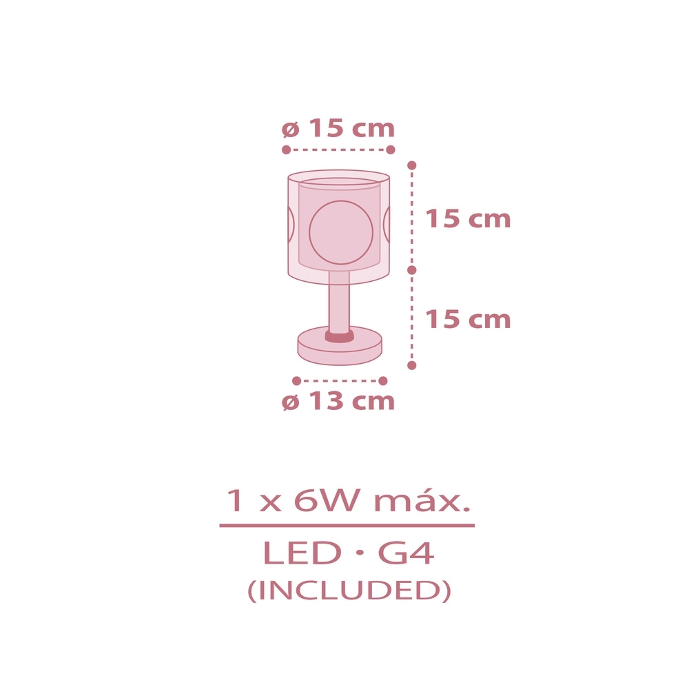 Table lamp Princess Dance Pink glow in the dark Dalber 8420406609119