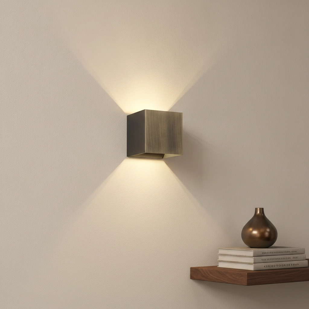 Square wall lamp Gymm antique bronze