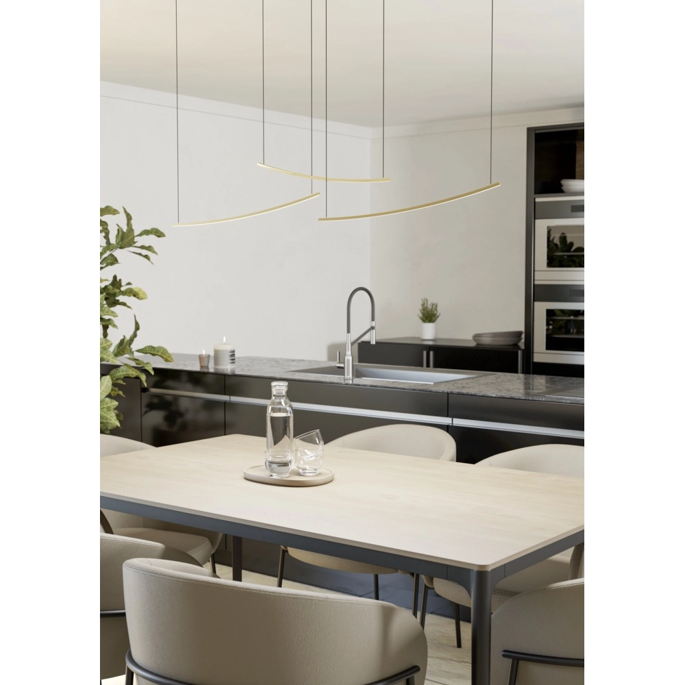 Pendant lamp Villeggi black with gold Eglo 9008606356560