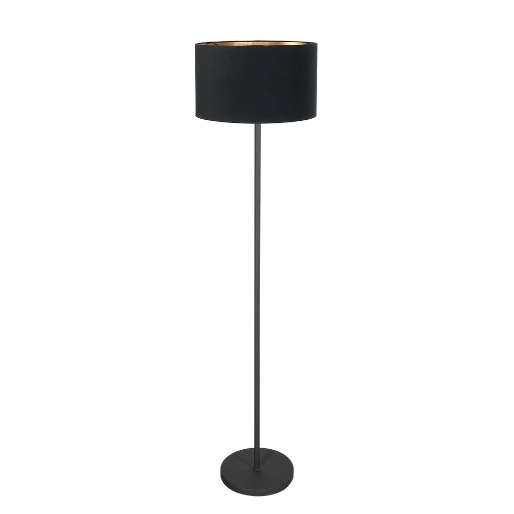 Black floor lamp Noor with black hood