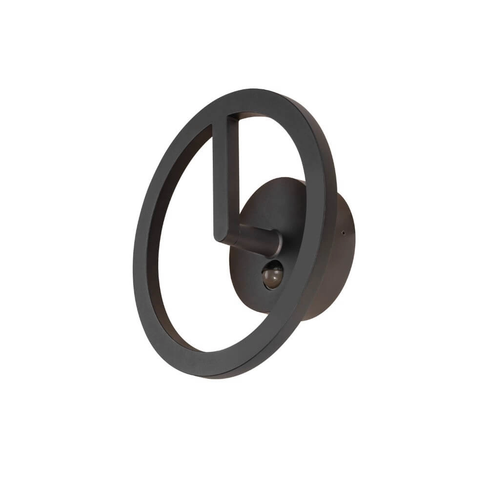 Sleek outdoor lamp Q-Ring with sensor - black