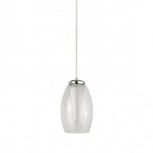 Modern pendant lamp Cyclone chrome with clear glass