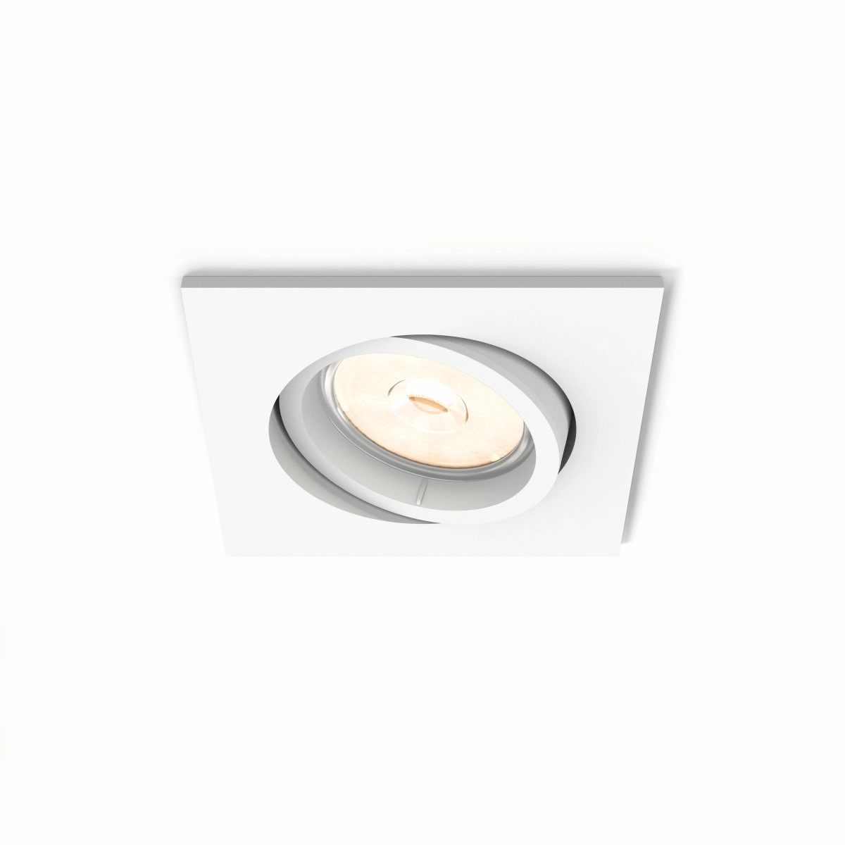 Directional recessed spotlight Enneper GU10 9cm square white