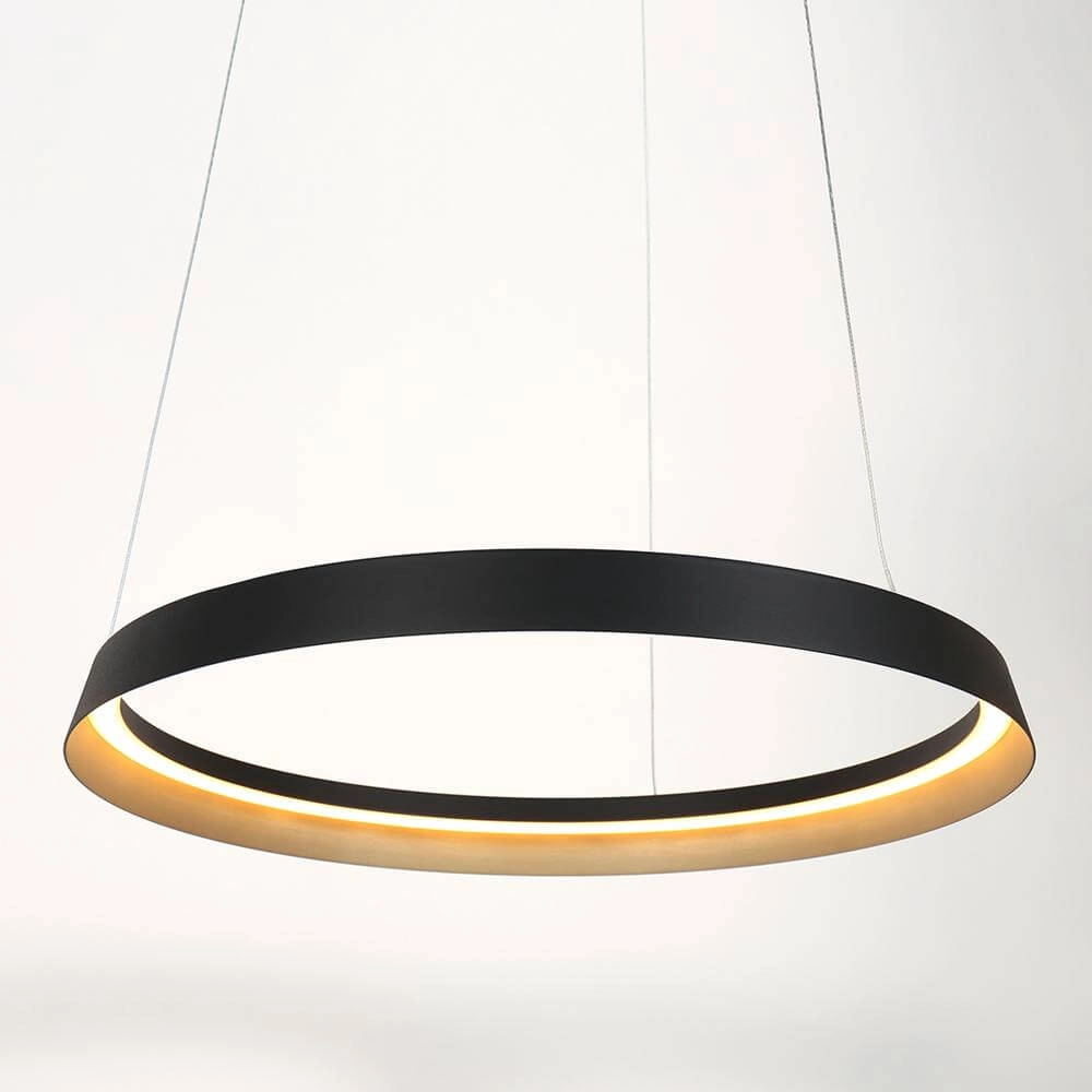 Sleek pendant lamp Ringlux black Ø 60cm Steinhauer 8712746171976