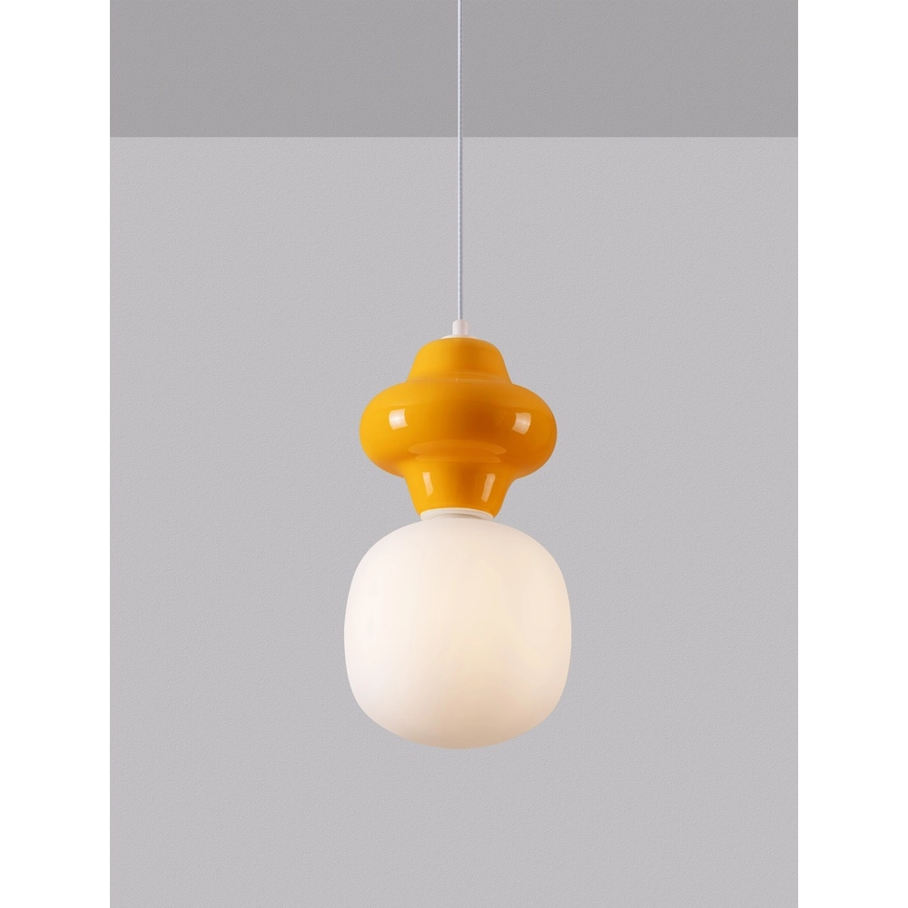 Pendant lamp Clio S orange ceramic