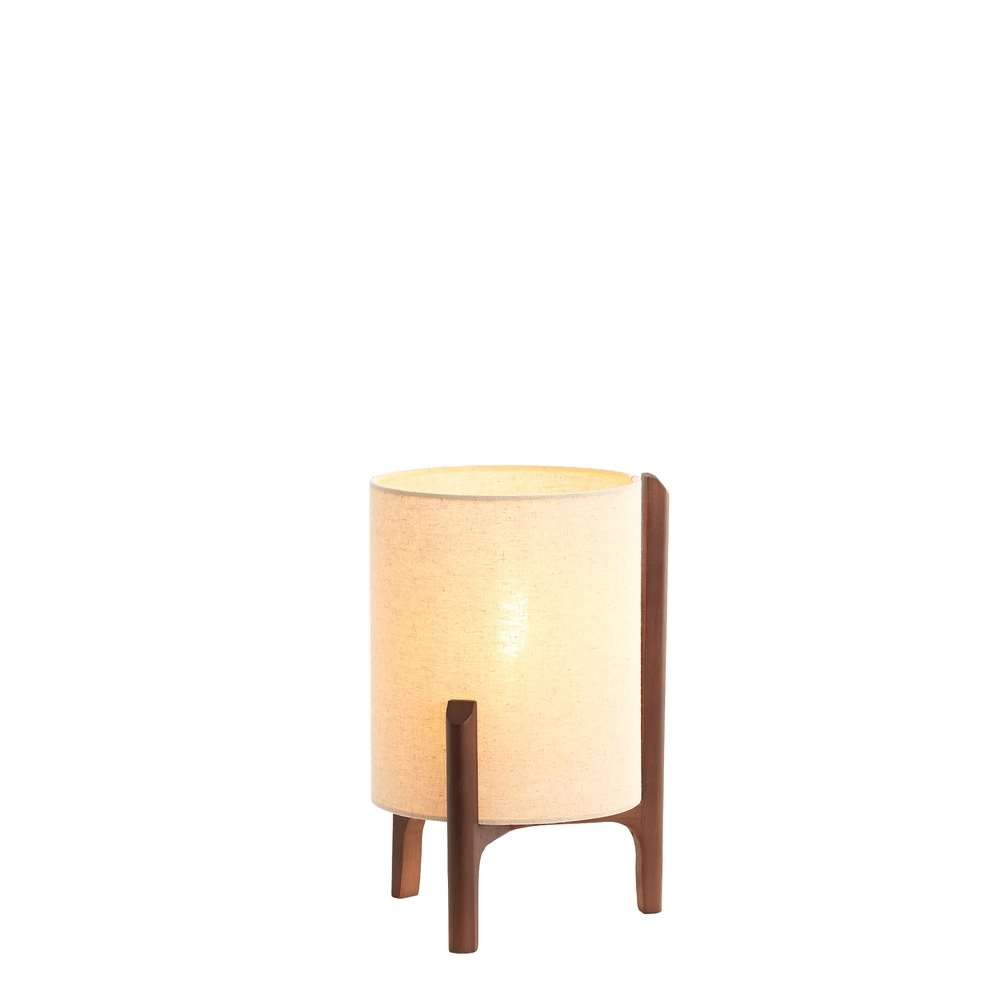Table lamp Litto Ø 22cm - walnut with natural linen Light & Living 8717807792671