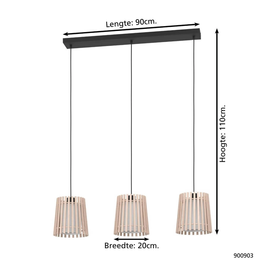 Scandinavian pendant lamp Fattoria 3-light Eglo 9008606274734